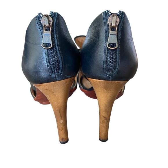 Bottega Veneta Black Leather Strap Zipper Heeled Sandal Heels size 39 size 9 - Picture 7 of 14